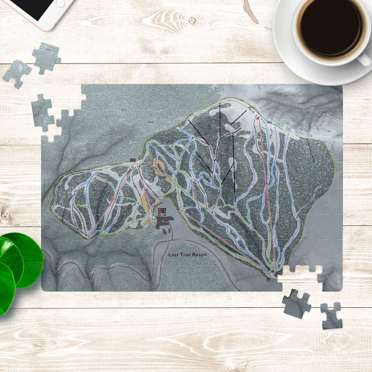 Lost Trail Montana Ski Trail Map Puzzle - Powderaddicts