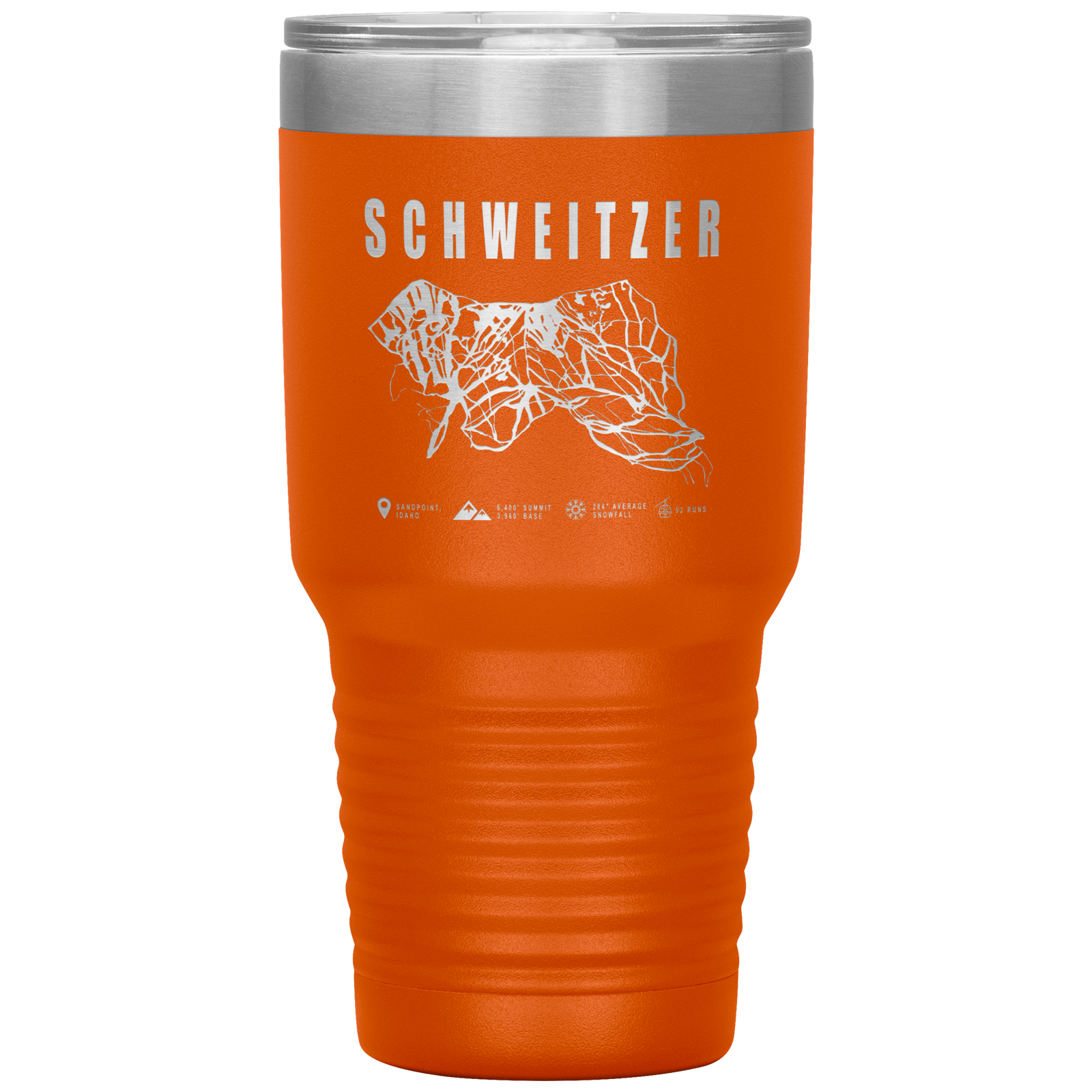Schweitzer Idaho Ski Trail Map 30oz Tumbler - Powderaddicts
