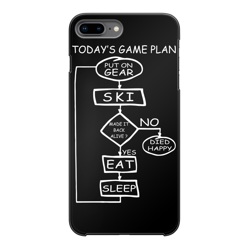 Today's Gameplan - Skiing Back Printed Black Hard Phone Case - Powderaddicts