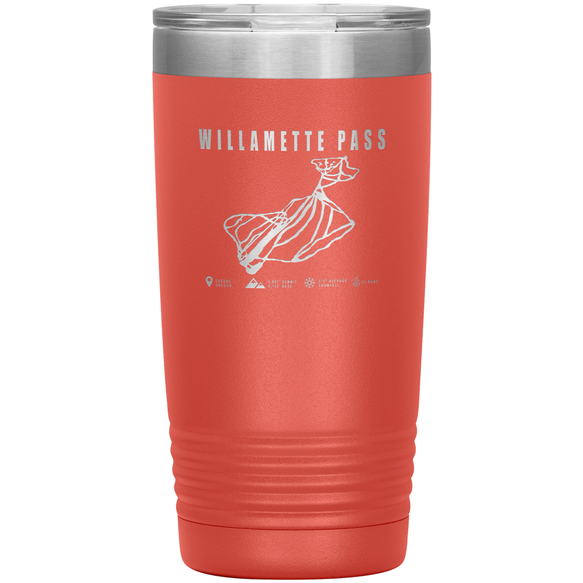 Willamette Pass, Oregon Ski Trail Map 20oz Tumbler - Powderaddicts