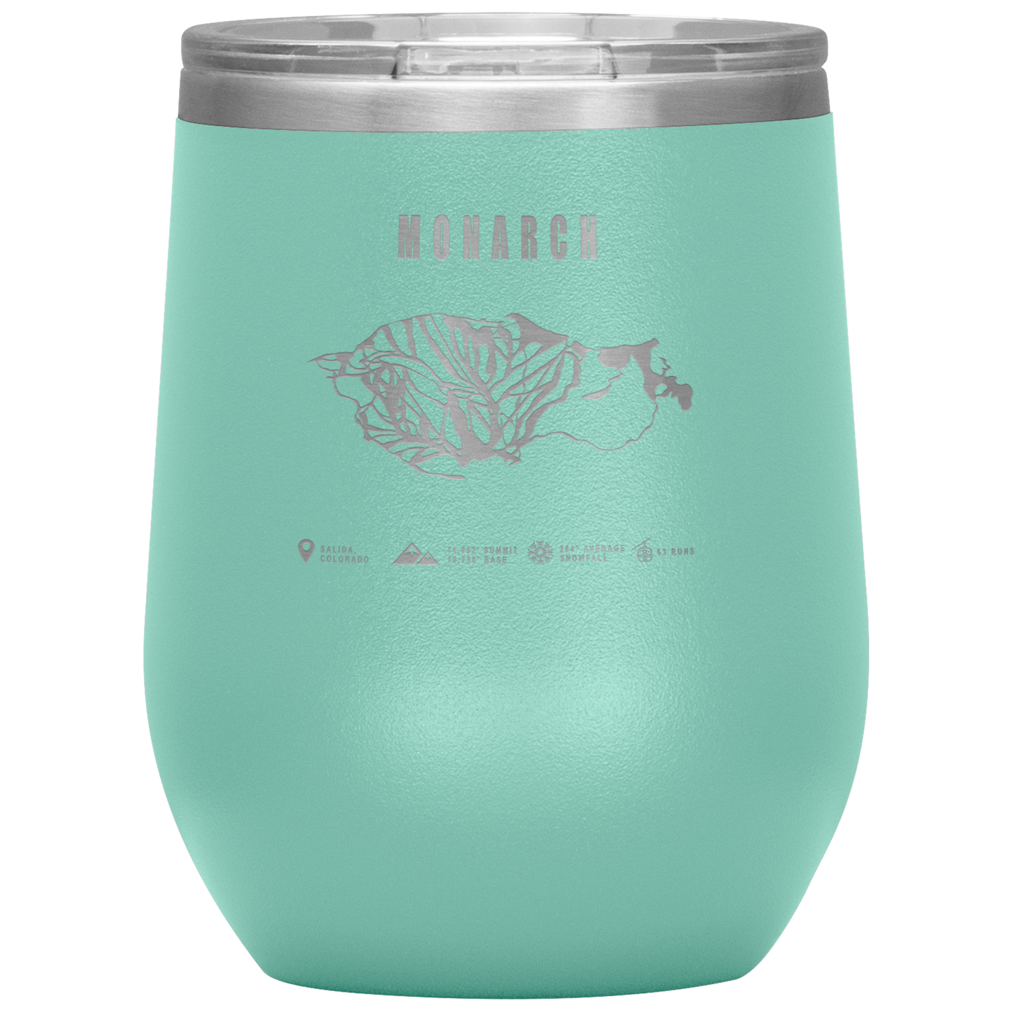 Monarch Colorado Ski Trail Map Wine 12oz Tumbler - Powderaddicts