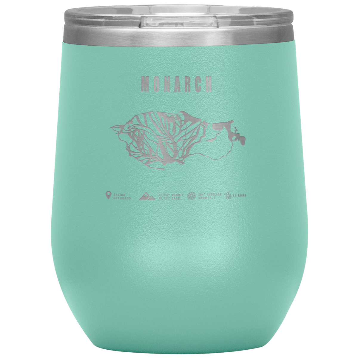 Monarch Colorado Ski Trail Map Wine 12oz Tumbler - Powderaddicts