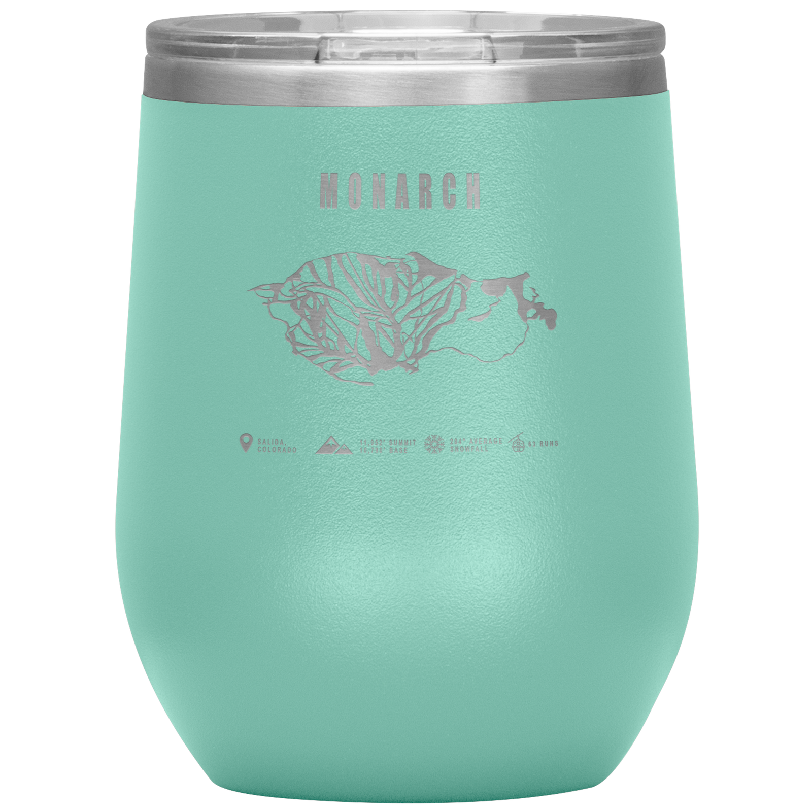 Monarch Colorado Ski Trail Map Wine 12oz Tumbler - Powderaddicts