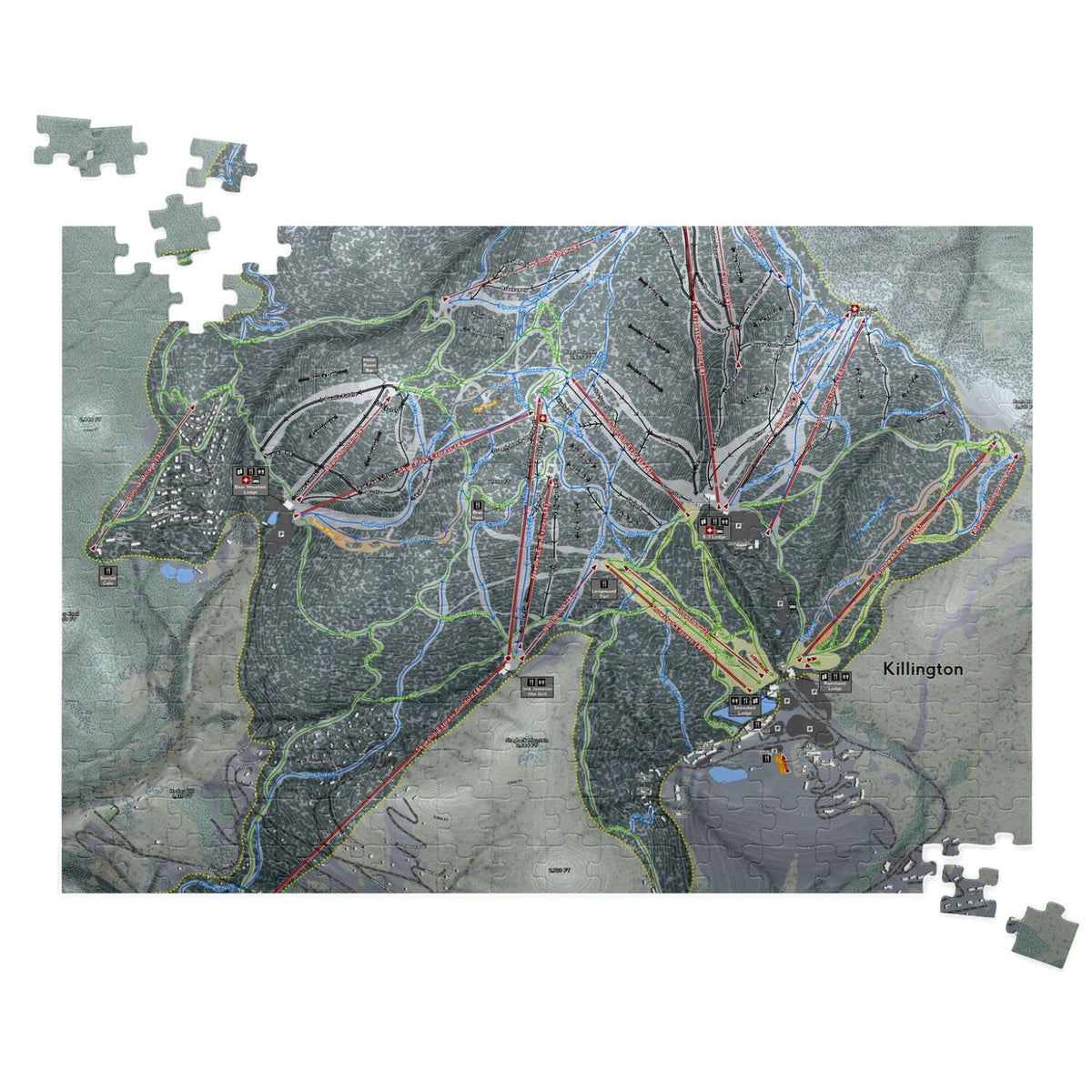 Killington Vermont Ski Trail Map Puzzle - Powderaddicts