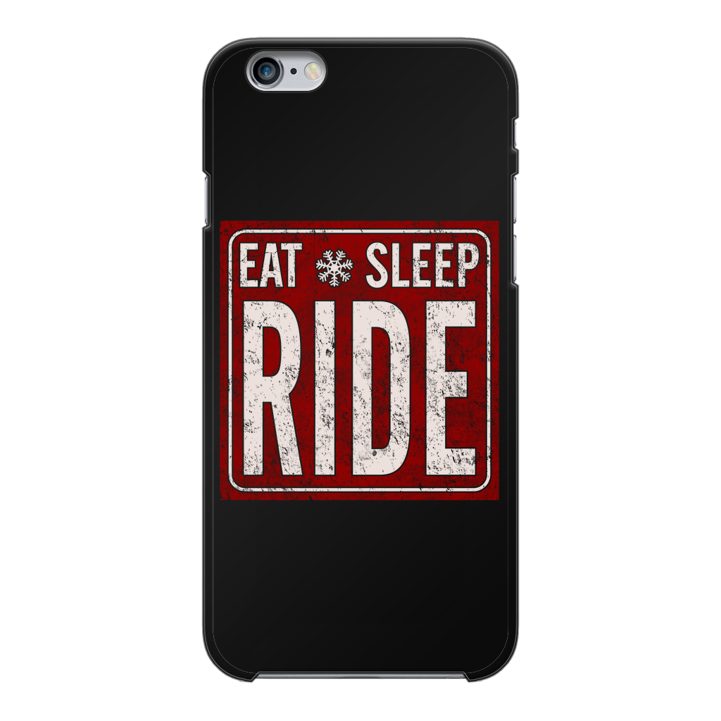 Eat Sleep Snowboard Back Printed Black Hard Phone Case - Powderaddicts