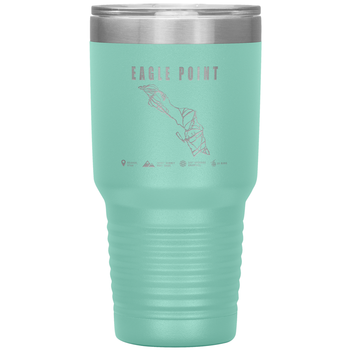 Eagle Point,Utah Ski Trail Map 30oz Tumbler - Powderaddicts