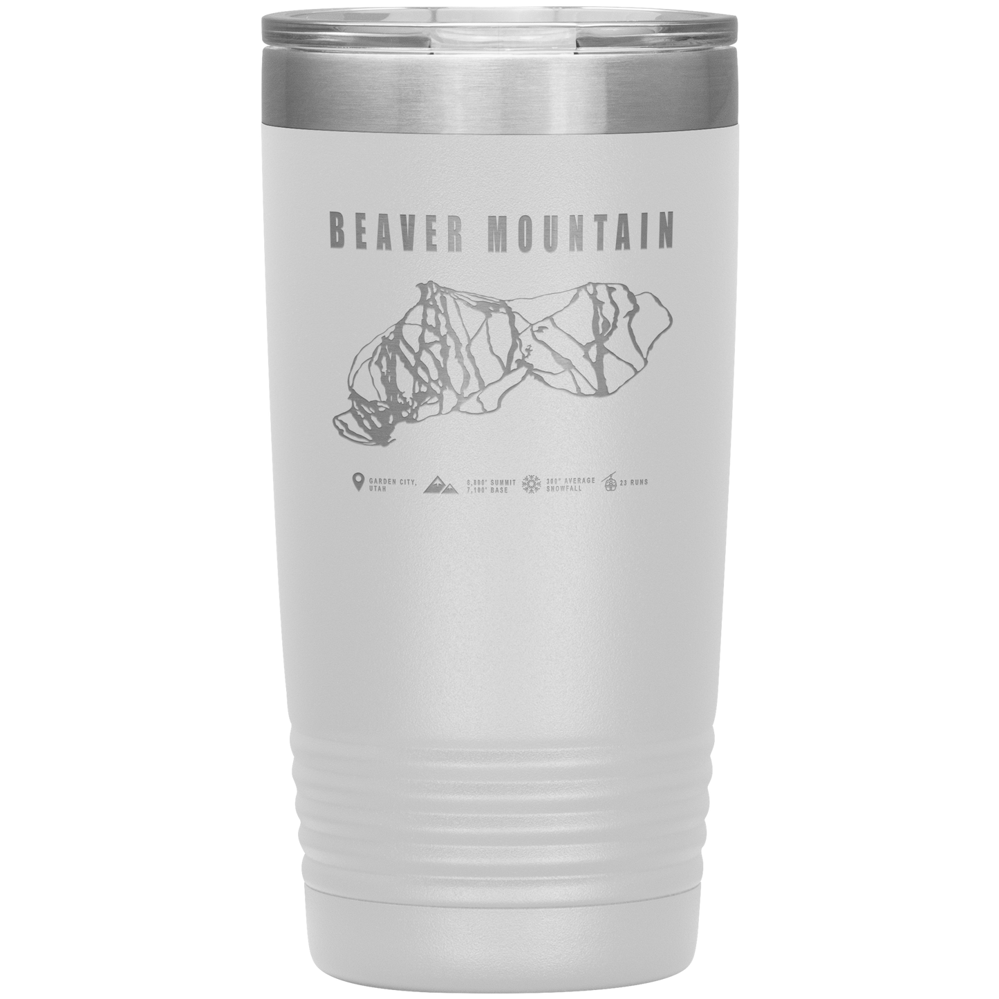 Beaver Mountain,Utah Ski Trail Map 20oz Tumbler - Powderaddicts