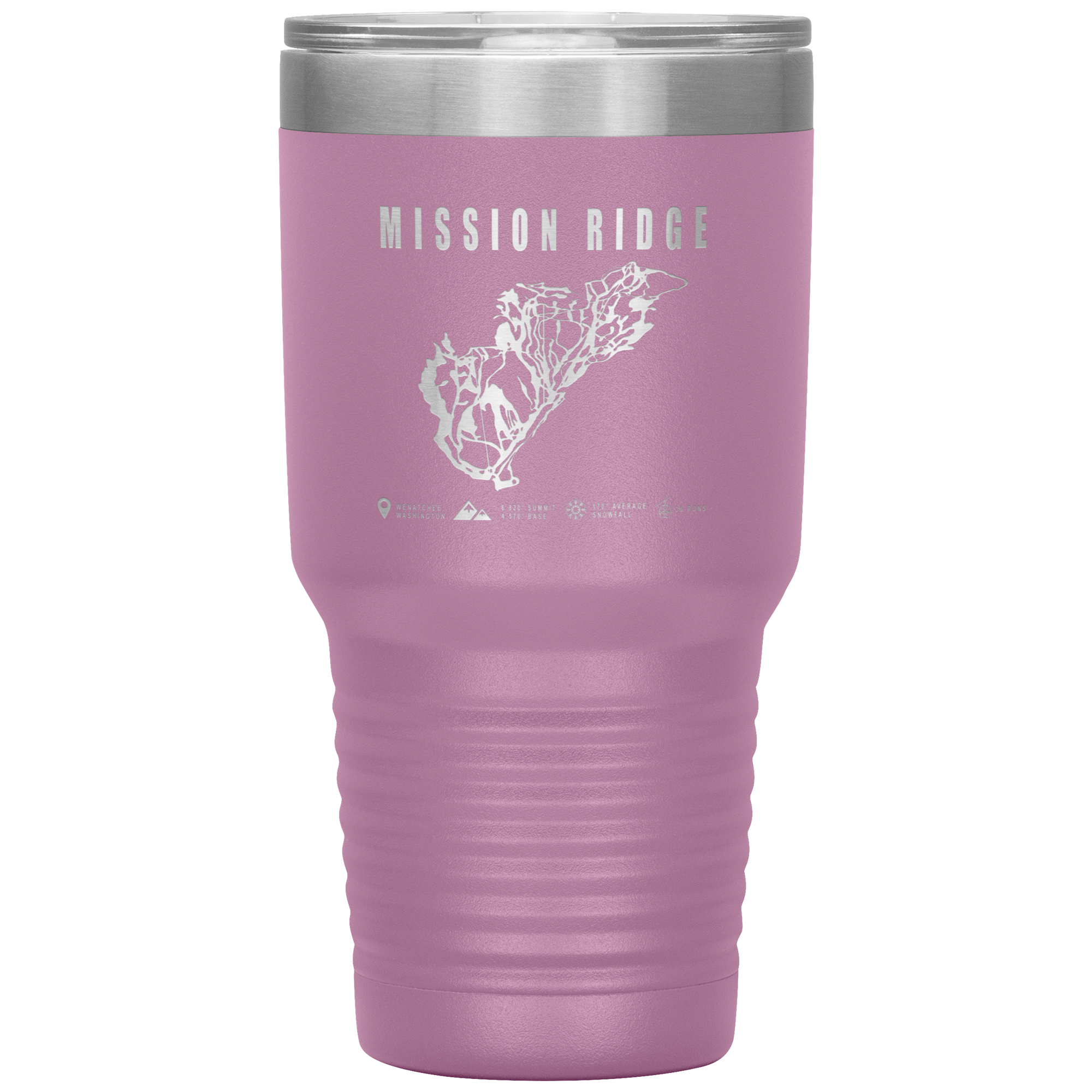 Mission Ridge, Washington Ski Trail Map 30oz Tumbler - Powderaddicts