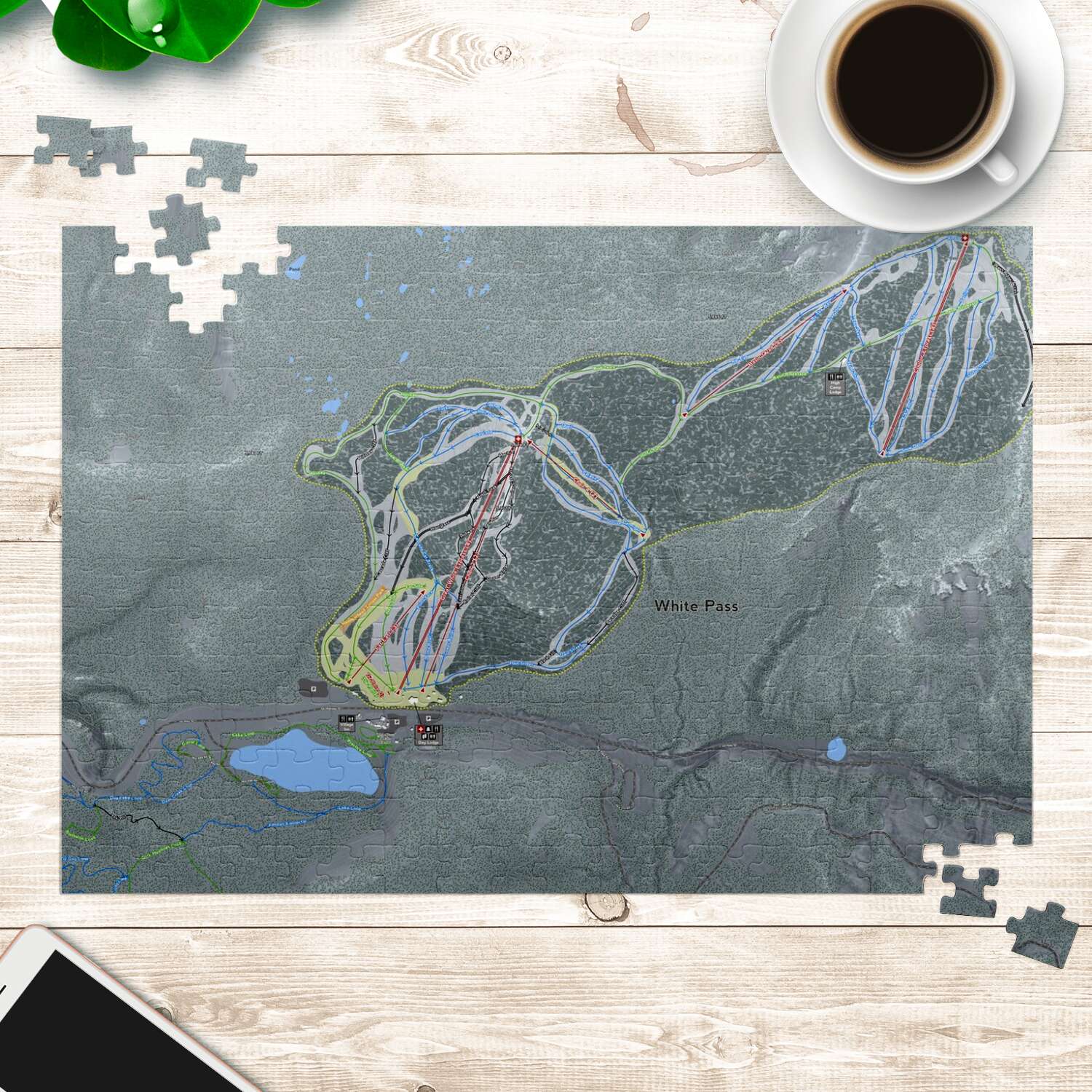 White Pass Washington Ski Map Resort Puzzle - Powderaddicts
