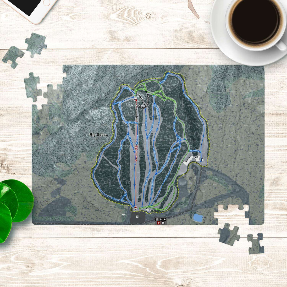 Big Squaw Maine Ski Trail Map Puzzle - Powderaddicts