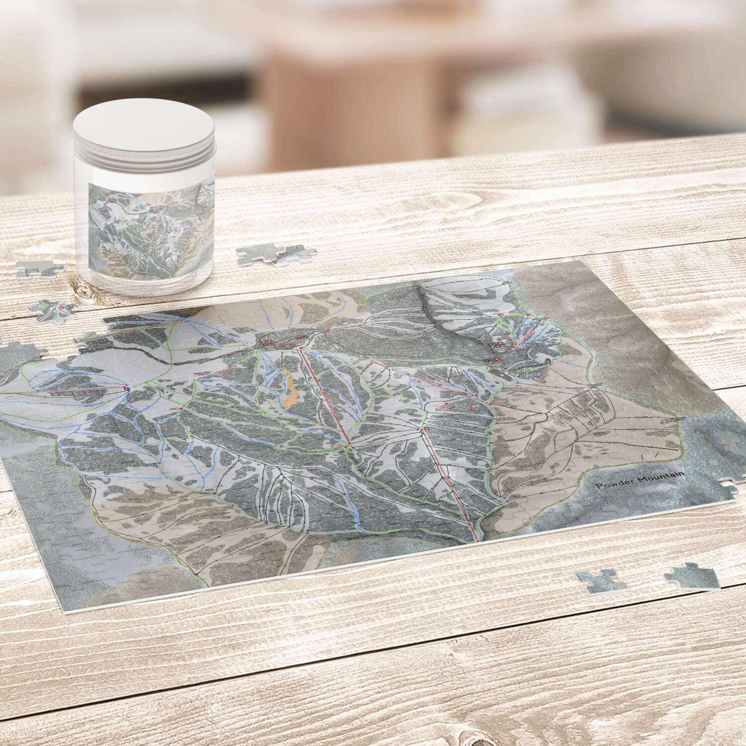 Powder Mountain, Utah Ski Trail Map Puzzle - Powderaddicts