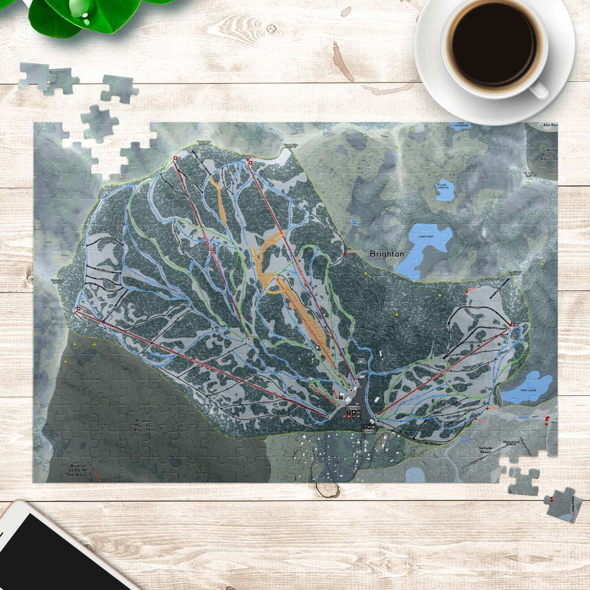 Brighton, Utah Ski Trail Map puzzle - Powderaddicts