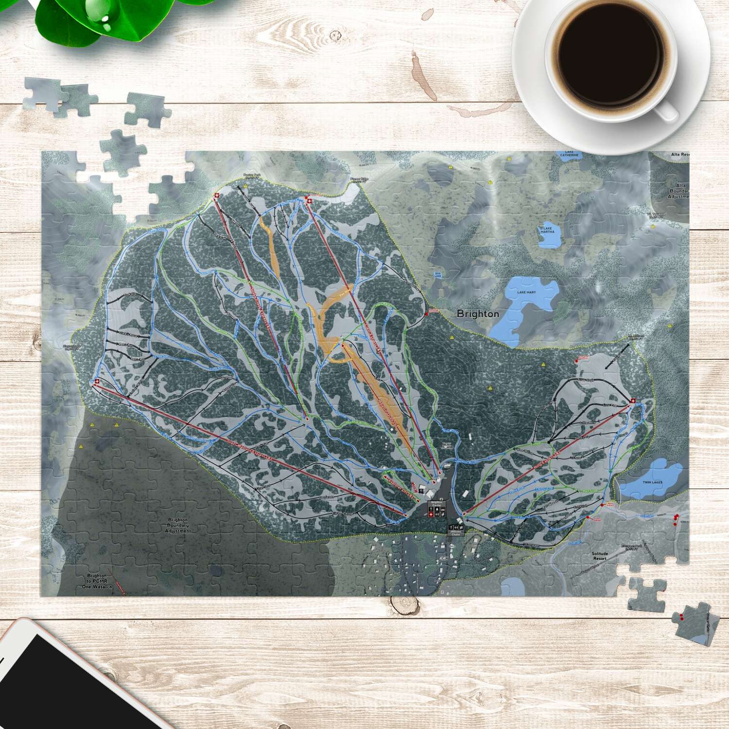 Brighton, Utah Ski Trail Map puzzle - Powderaddicts