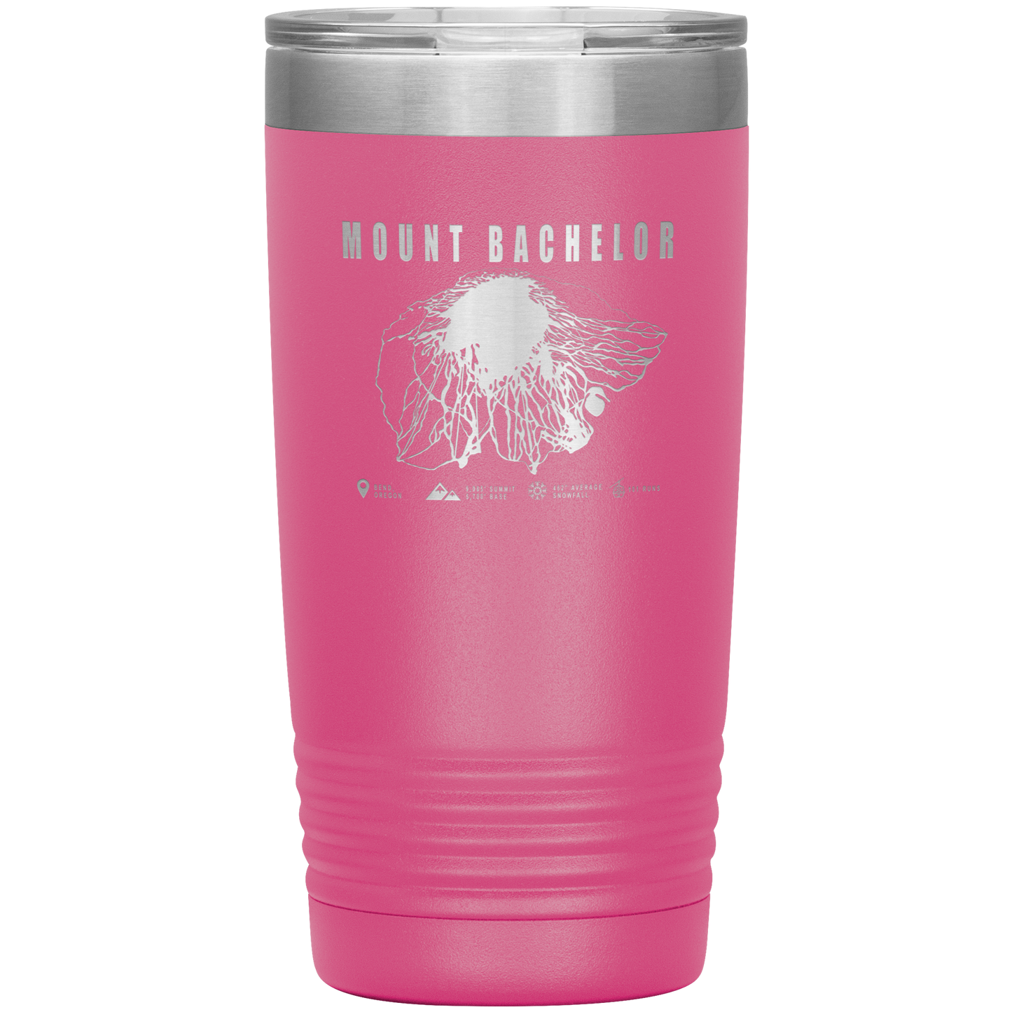 Mount Bachelor, Oregon Ski Trail Map 20oz Tumbler - Powderaddicts