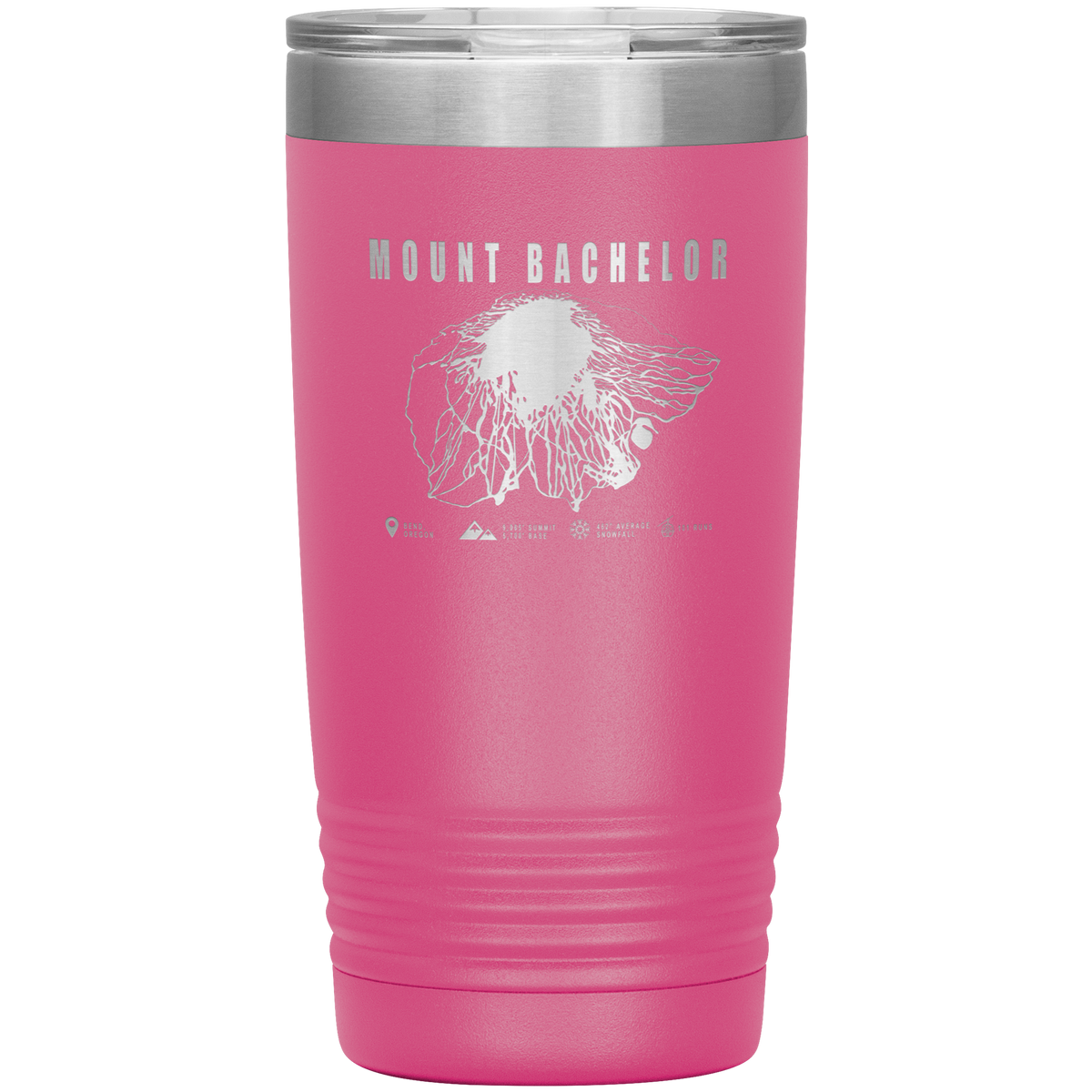 Mount Bachelor, Oregon Ski Trail Map 20oz Tumbler - Powderaddicts