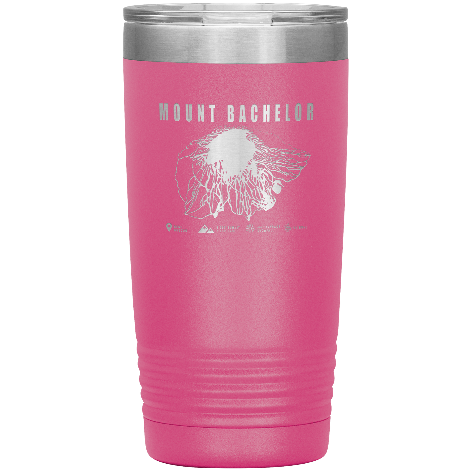 Mount Bachelor, Oregon Ski Trail Map 20oz Tumbler - Powderaddicts