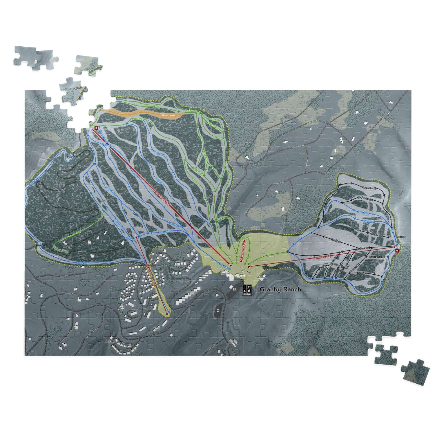 Granby Ranch, Colorado Ski Trail Map Puzzles - Powderaddicts