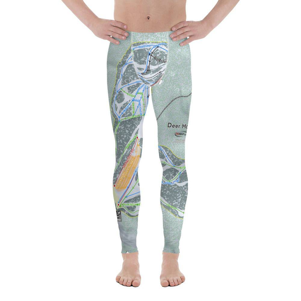 Deer Mountain, South Dakota Ski Trail Map Men&#39;s Base Layer Bottom - Powderaddicts