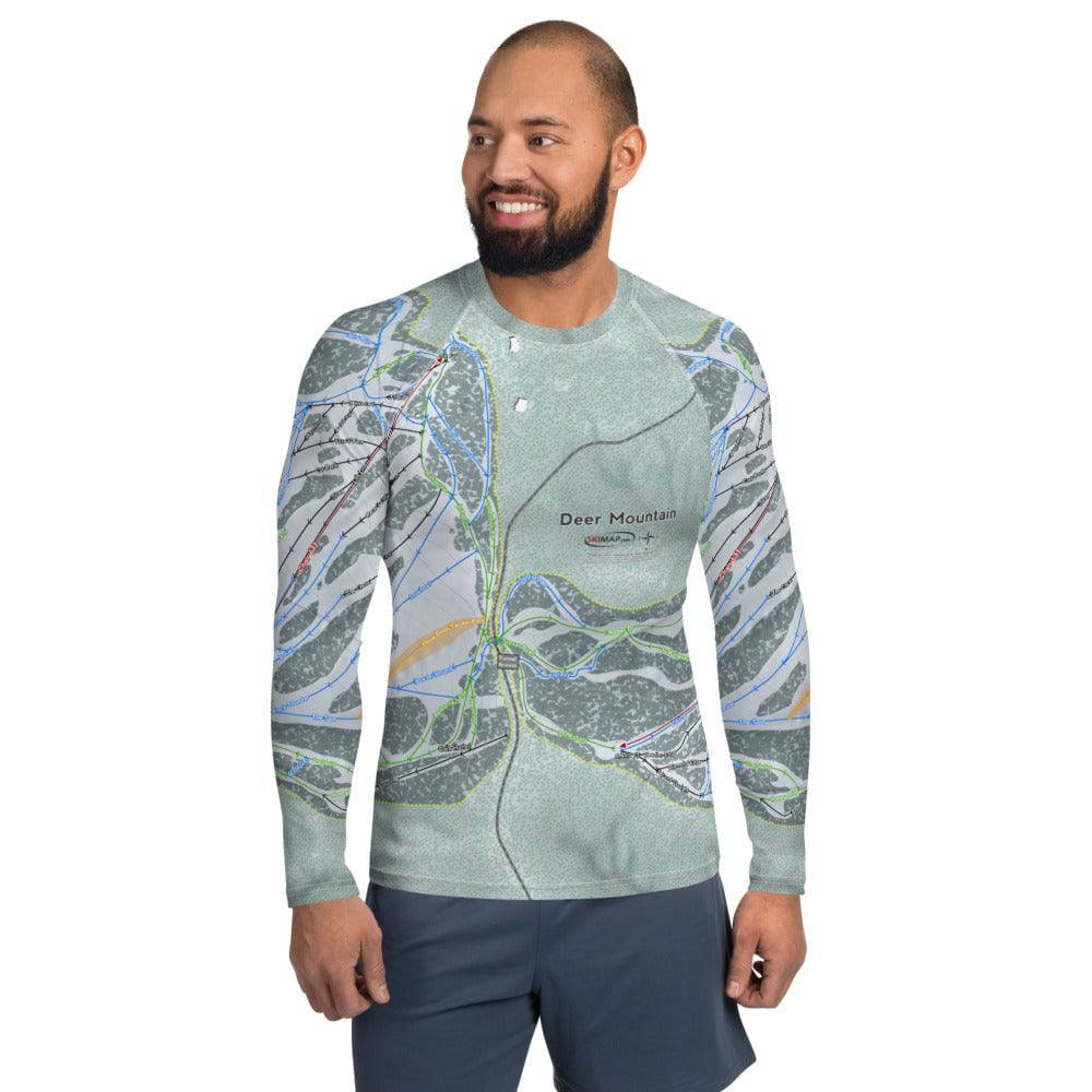 Deer Mountain, South Dakota Ski Trail Map Men's Base Layer Top