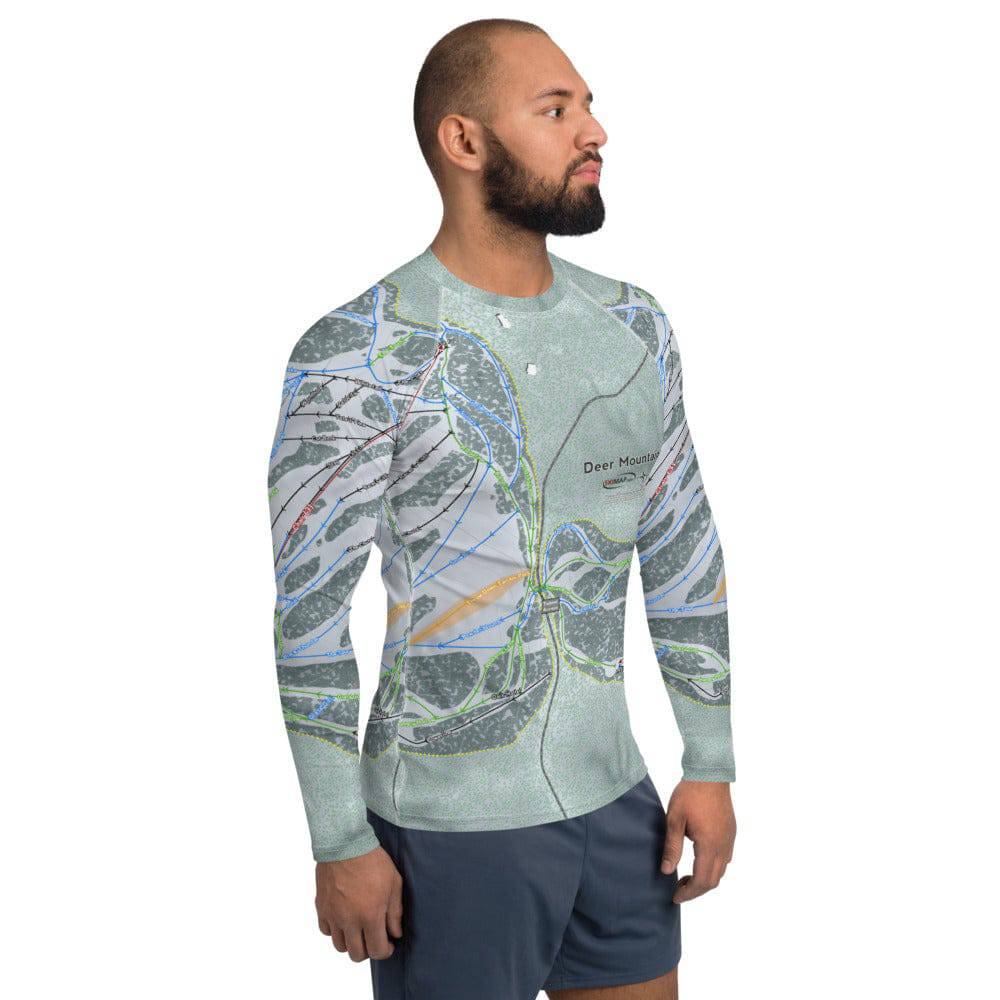 Deer Mountain, South Dakota Ski Trail Map Men's Base Layer Top - Powderaddicts