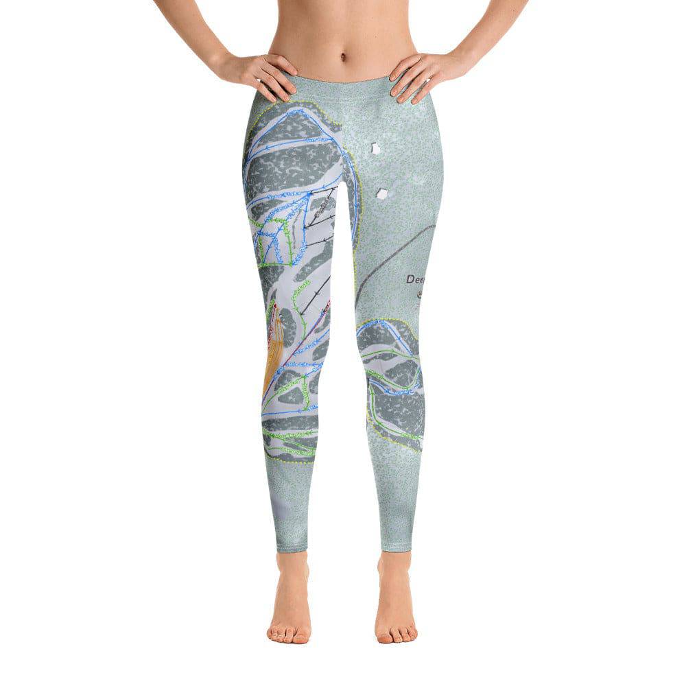 Deer Mountain, South Dakota Ski Trail Map Women's Base Layer Bottom - Powderaddicts