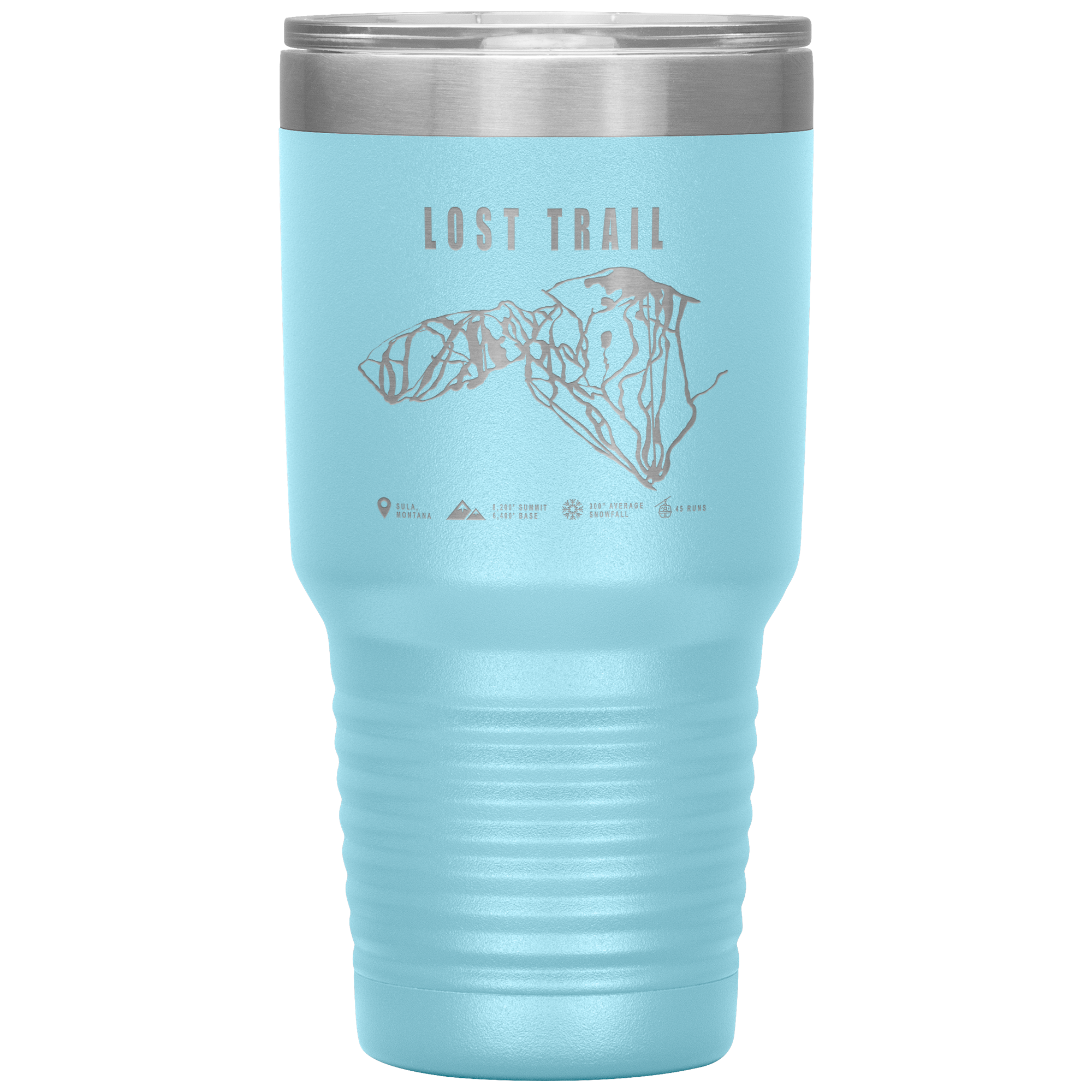 Lost Trail Montana Ski Trail Map 30oz Tumbler - Powderaddicts
