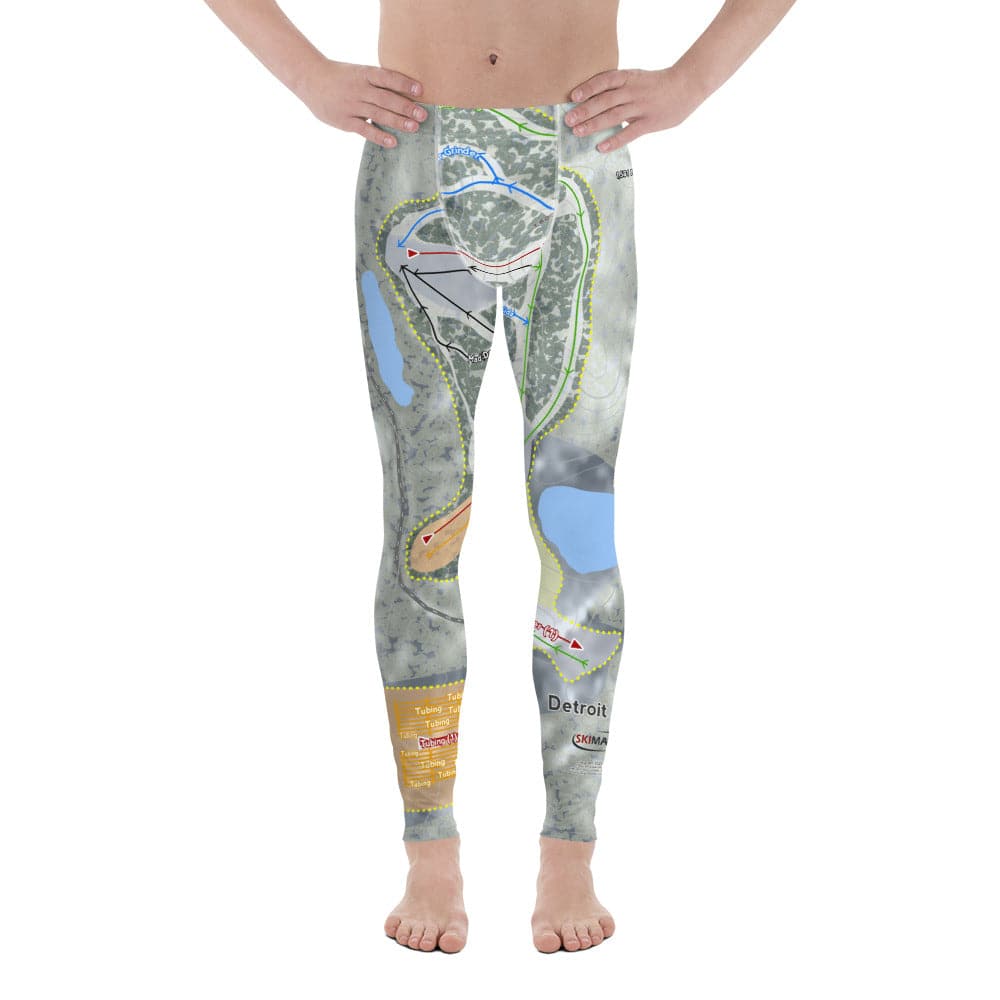 Detroit Mountain, Minnesota Ski Trail Map Men's Base Layer Bottom