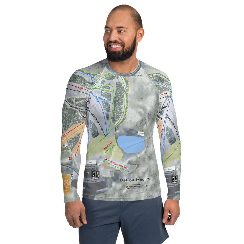 Detroit Mountain, Minnesota Ski Trail Map Men's Base Layer Top