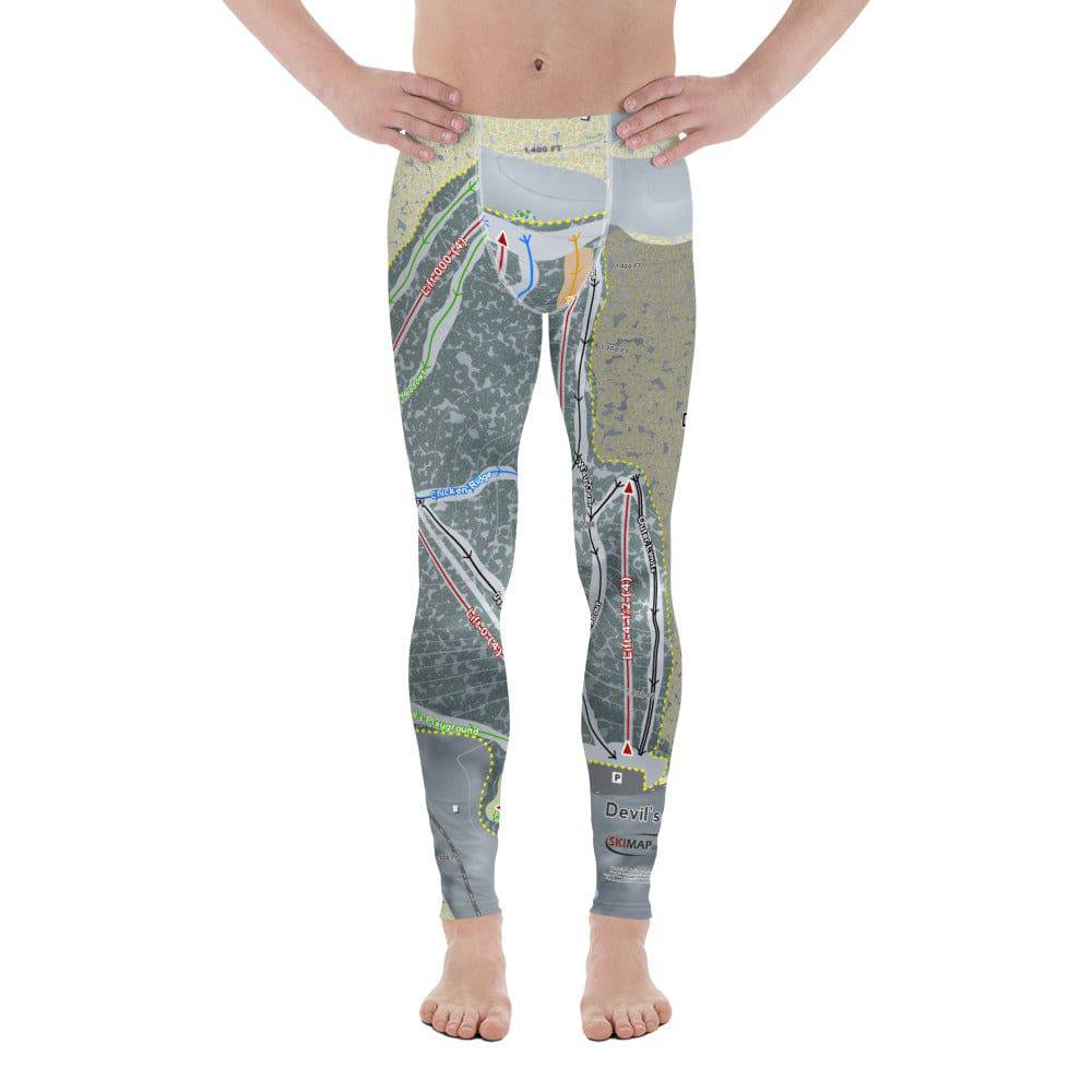 Devil's Head, Wisconsin Ski Trail Map Men's Base Layer Bottom - Powderaddicts