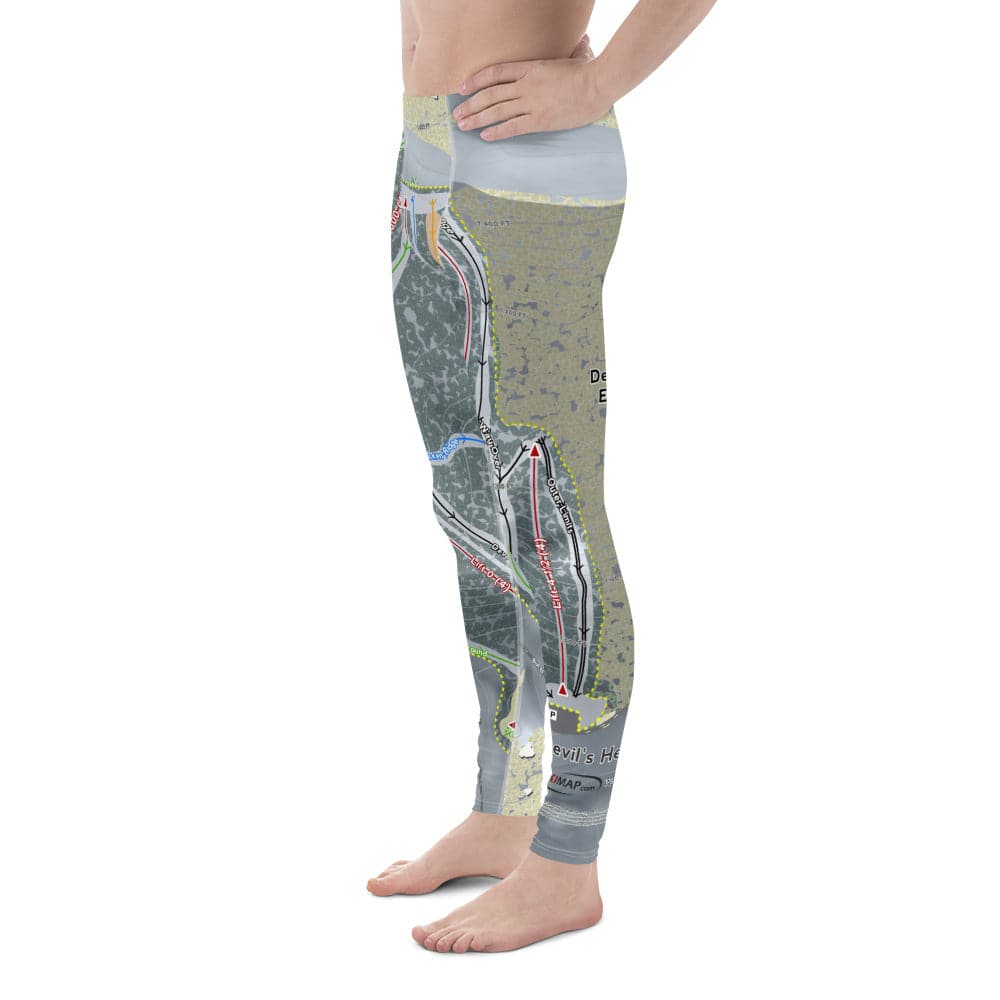 Devil's Head, Wisconsin Ski Trail Map Men's Base Layer Bottom - Powderaddicts