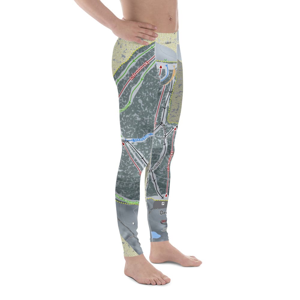 Devil's Head, Wisconsin Ski Trail Map Men's Base Layer Bottom - Powderaddicts