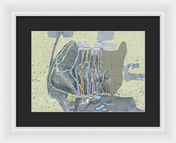 Devil's Head Ski Trail Map - Framed Print - Powderaddicts