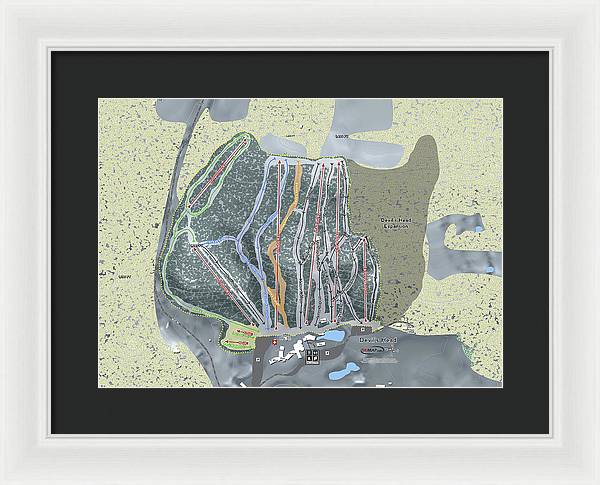Devil's Head Ski Trail Map - Framed Print - Powderaddicts