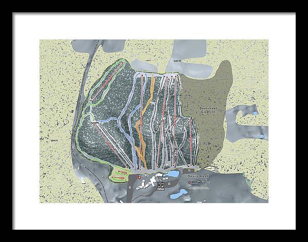 Devil's Head Ski Trail Map - Framed Print - Powderaddicts