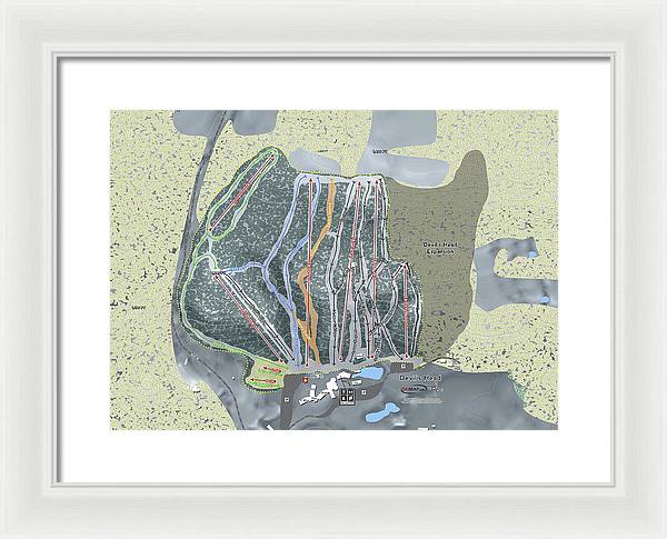 Devil's Head Ski Trail Map - Framed Print - Powderaddicts