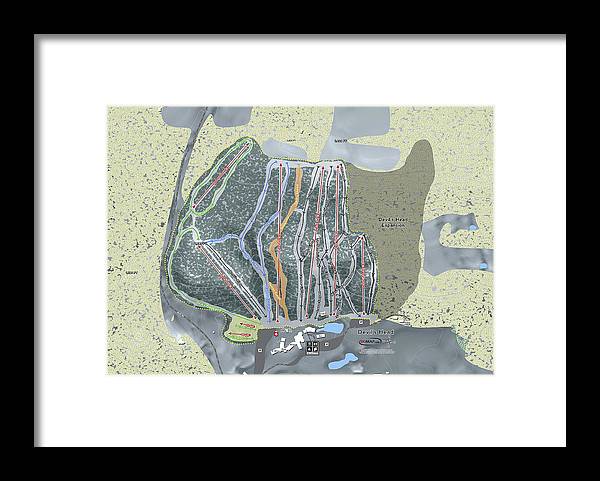 Devil's Head Ski Trail Map - Framed Print - Powderaddicts