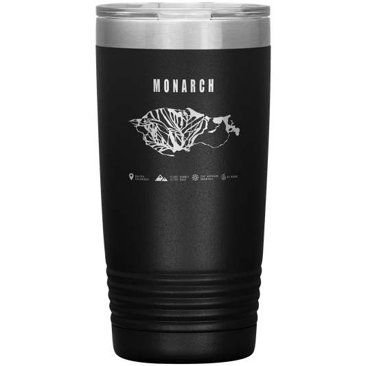 Monarch Colorado Ski Trail Map 20oz Tumbler - Powderaddicts