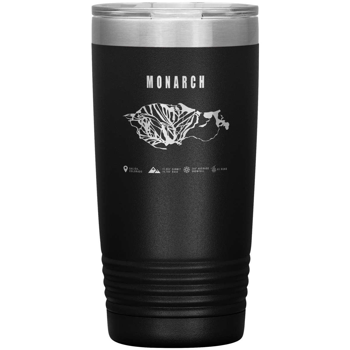 Monarch Colorado Ski Trail Map 20oz Tumbler - Powderaddicts