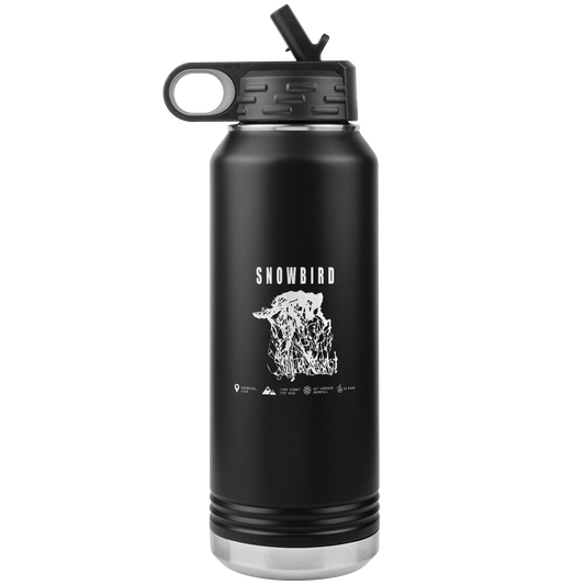 Snowbird,Utah Ski Trail Map 32oz Water Bottle Tumbler - Powderaddicts