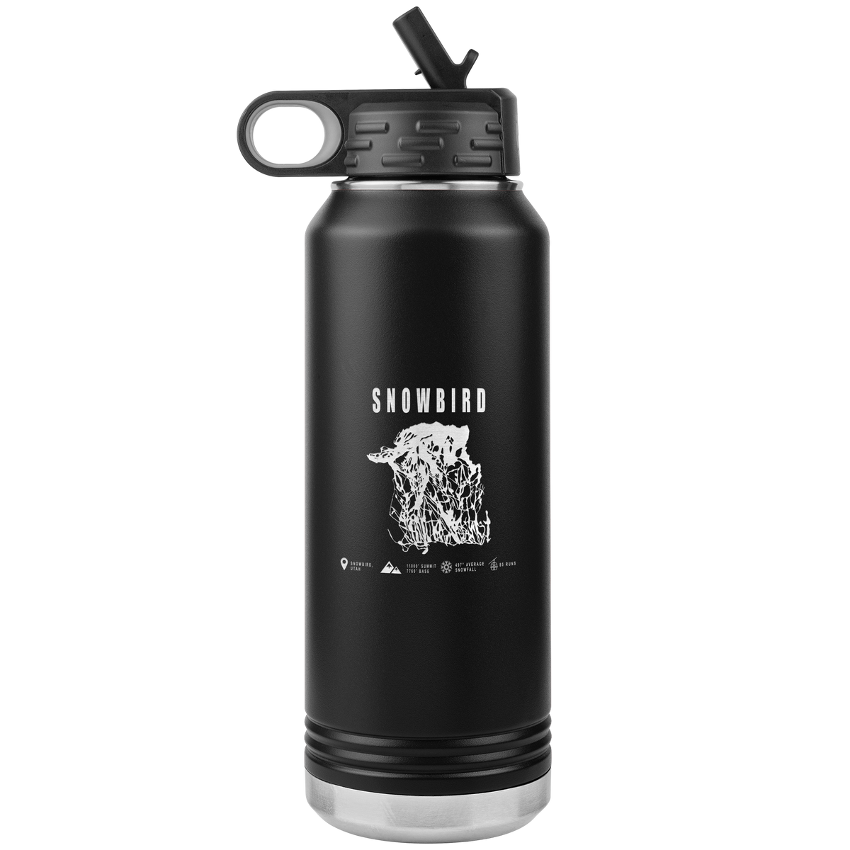 Snowbird,Utah Ski Trail Map 32oz Water Bottle Tumbler - Powderaddicts