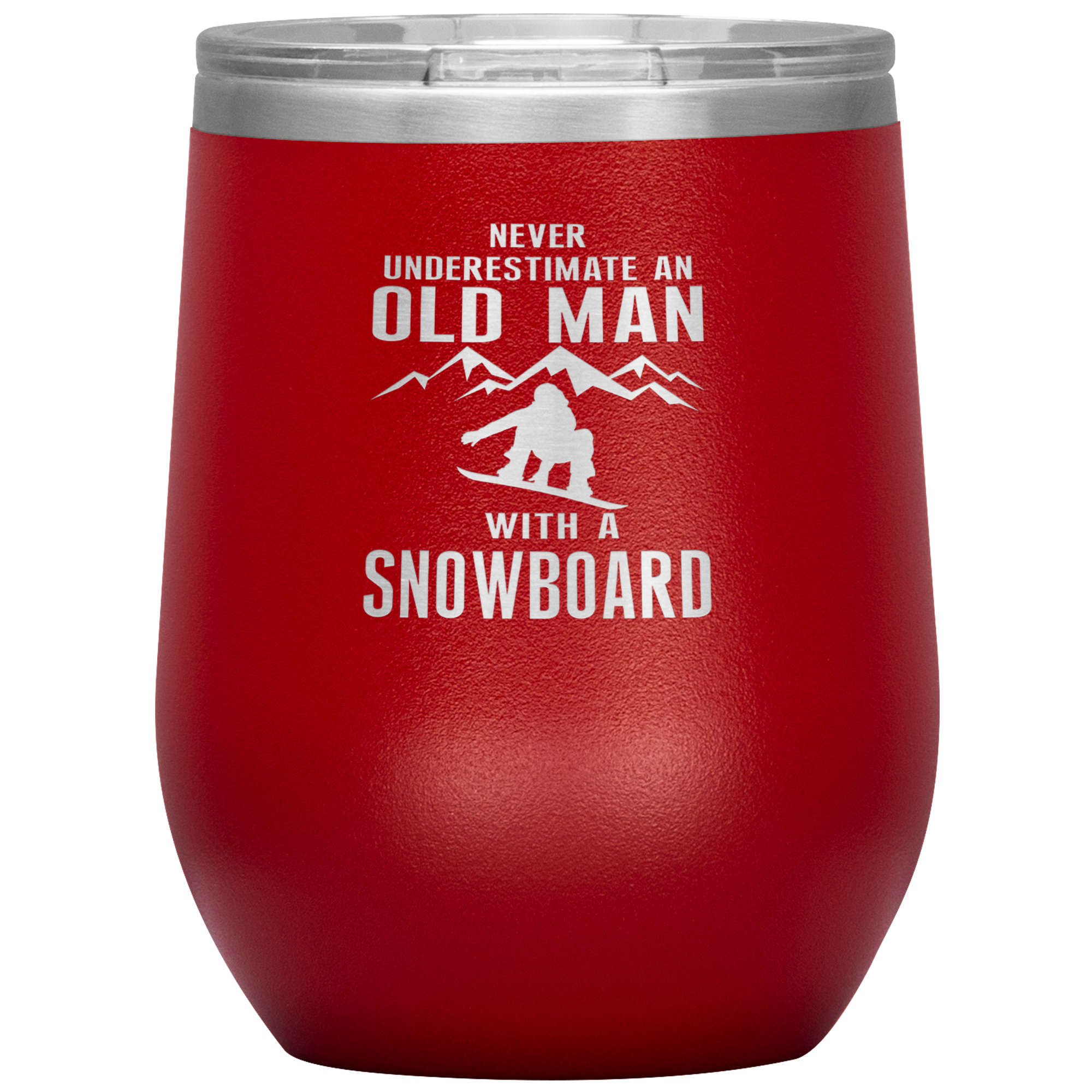 Never Underestimate An Old Man With A Snowboard 12oz Tumbler - Powderaddicts