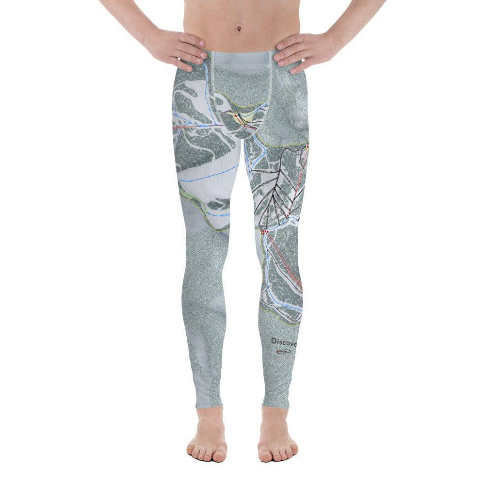 Discovery, Montana Ski Trail Map Men's Base Layer Bottom - Powderaddicts