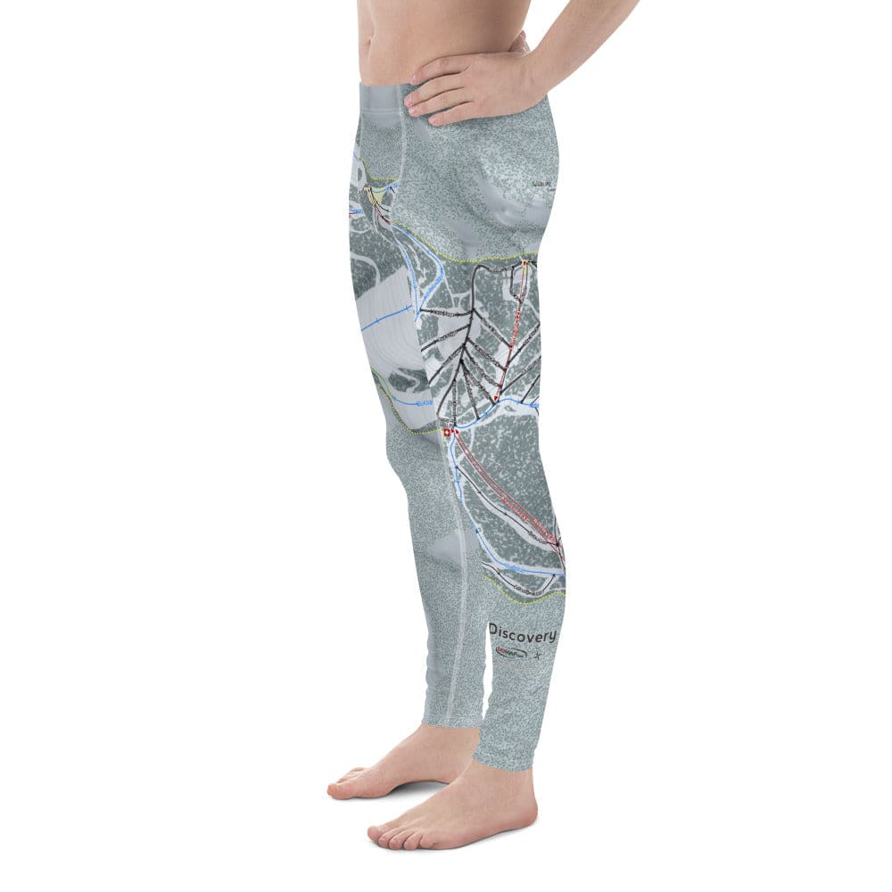 Discovery, Montana Ski Trail Map Men's Base Layer Bottom - Powderaddicts