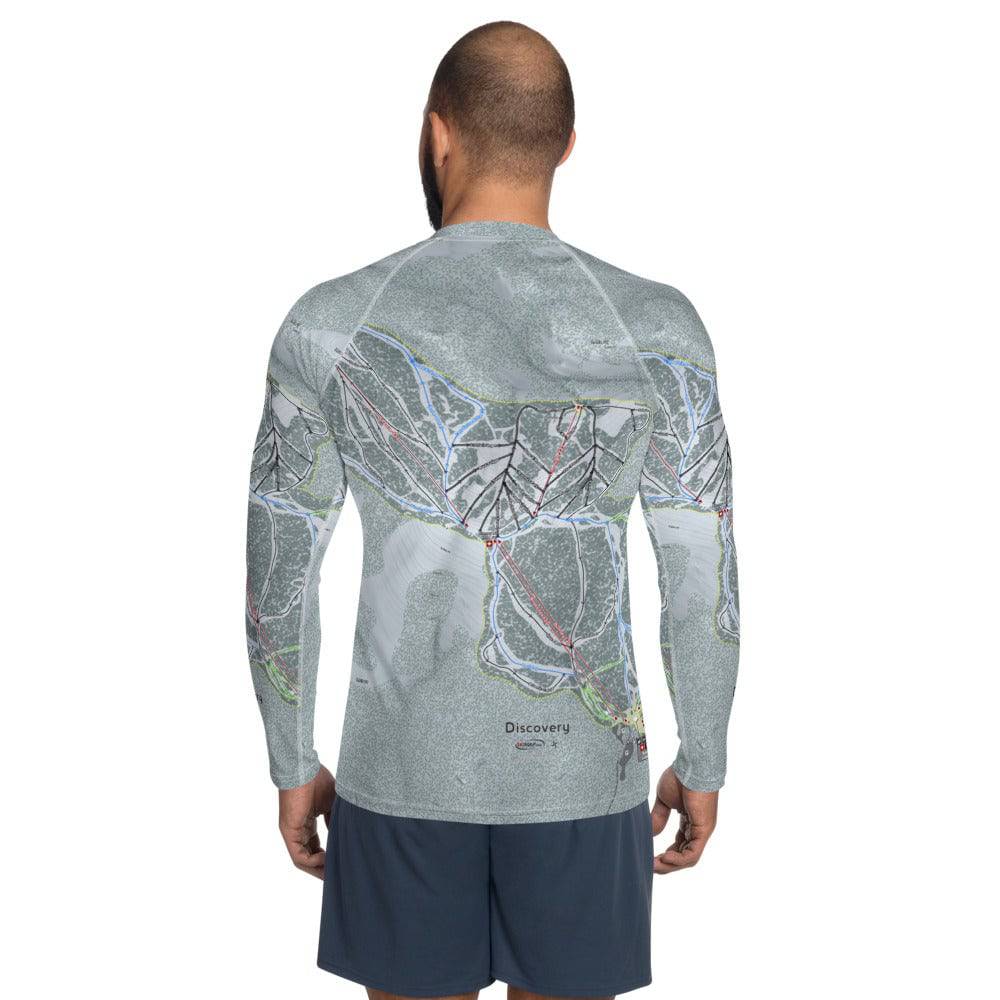 Discovery, Montana Ski Trail Map Men's Base Layer Top - Powderaddicts