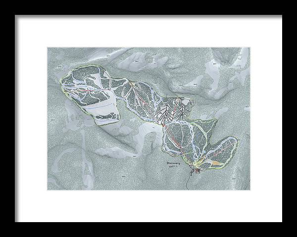 Discovery Ski Trail Map - Framed Print - Powderaddicts