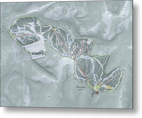 Discovery Ski Trail Map - Metal Print - Powderaddicts