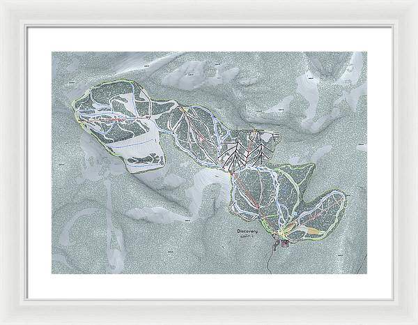 Discovery Ski Trail Map - Framed Print - Powderaddicts