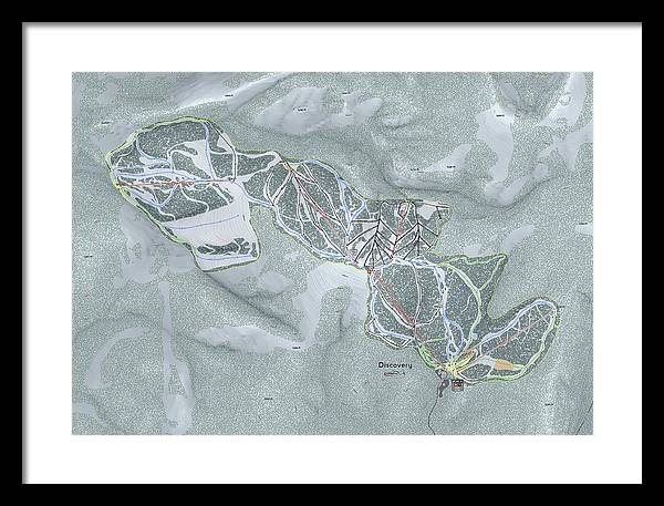 Discovery Ski Trail Map - Framed Print - Powderaddicts