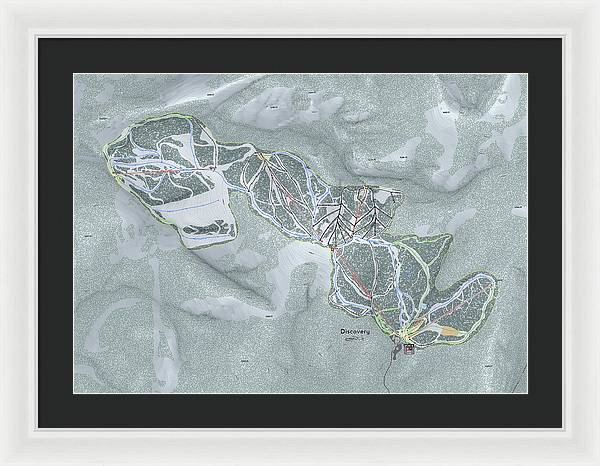 Discovery Ski Trail Map - Framed Print - Powderaddicts
