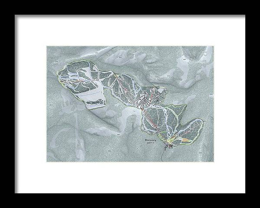 Discovery Ski Trail Map - Framed Print - Powderaddicts